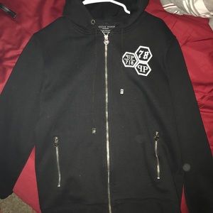 Men's Philipp Plein Rhinestone Skull hoodie